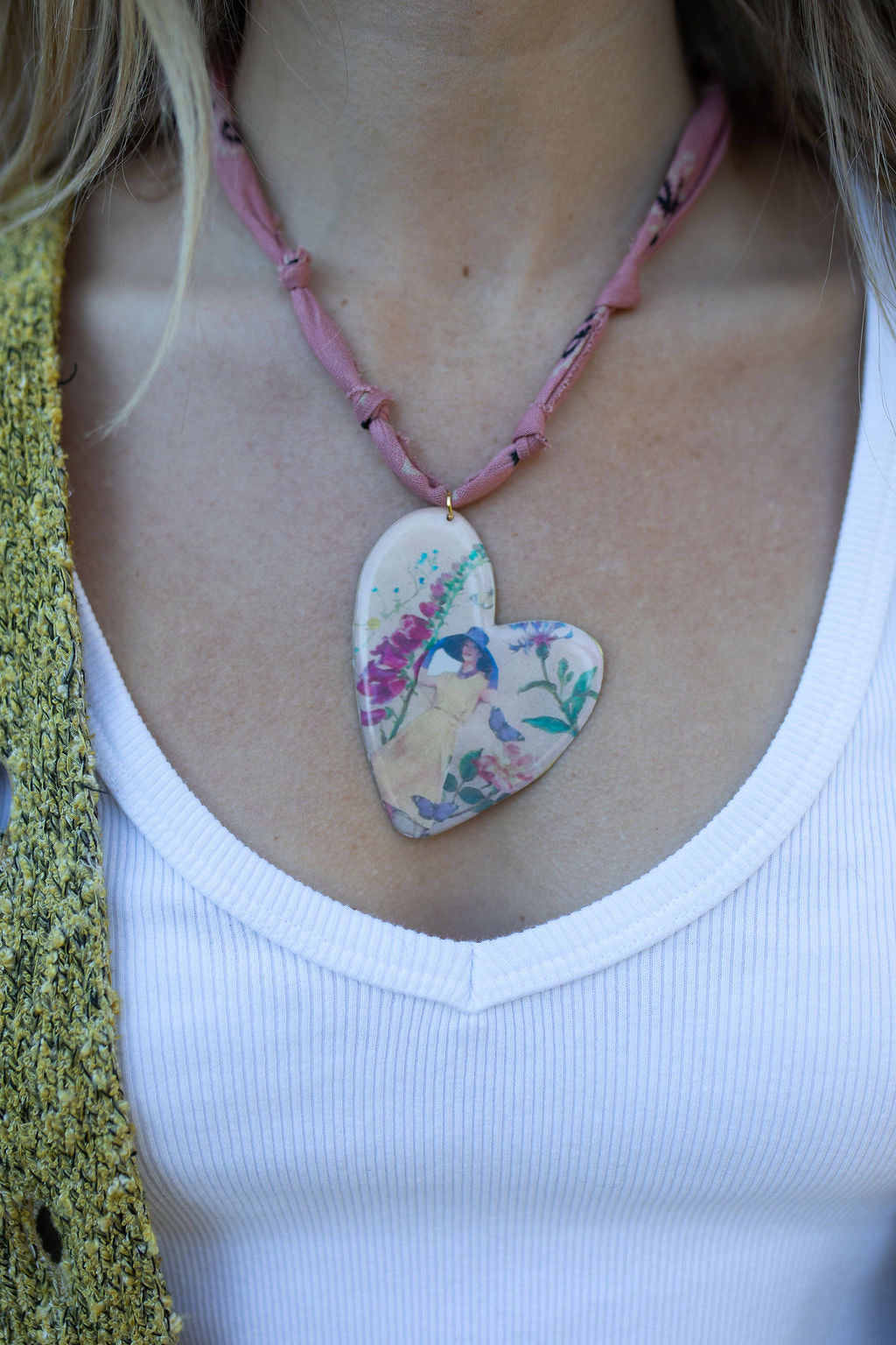 European local artisan heart from Italy + faded mauve