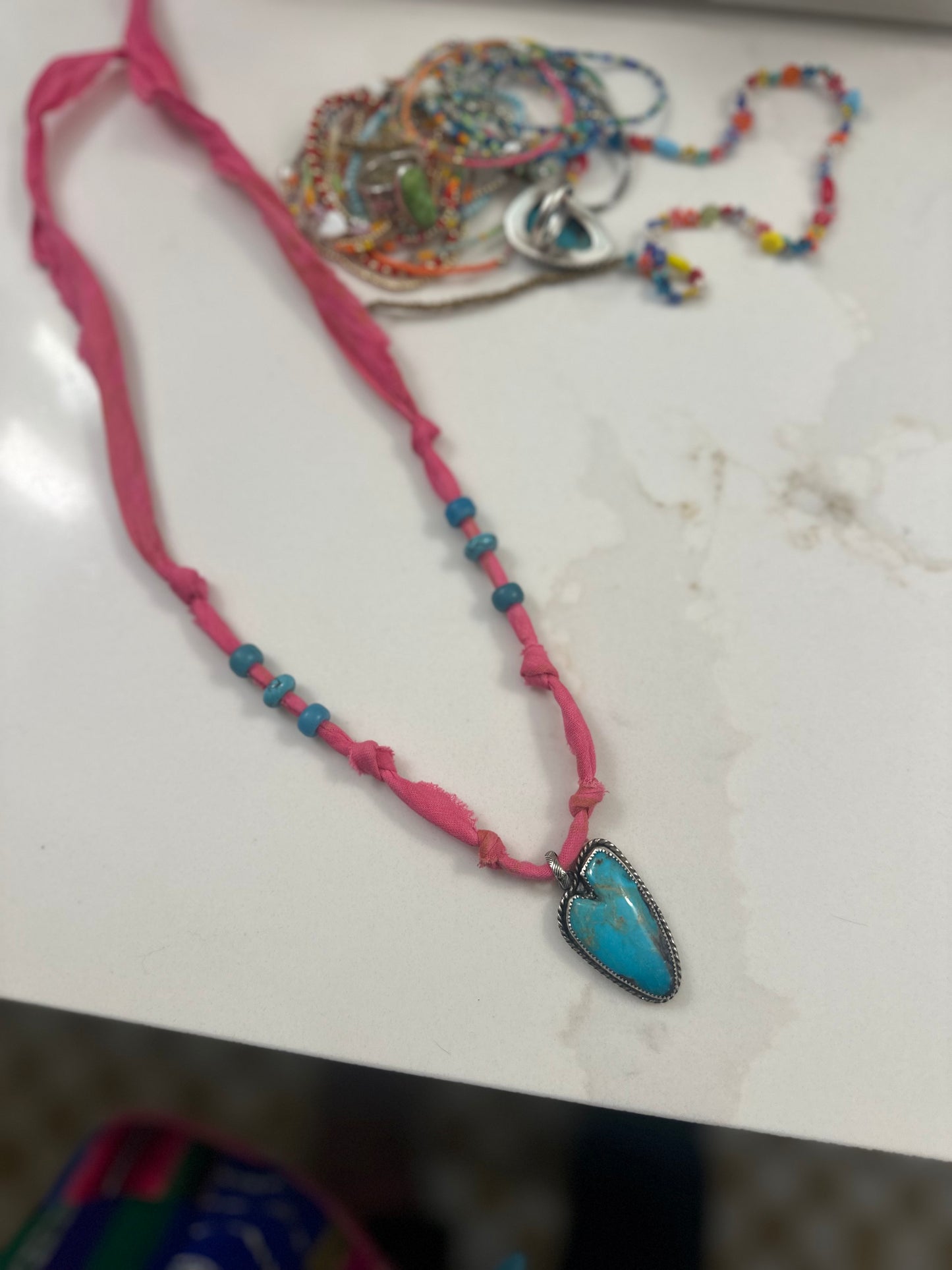 Pink + turquoise heart