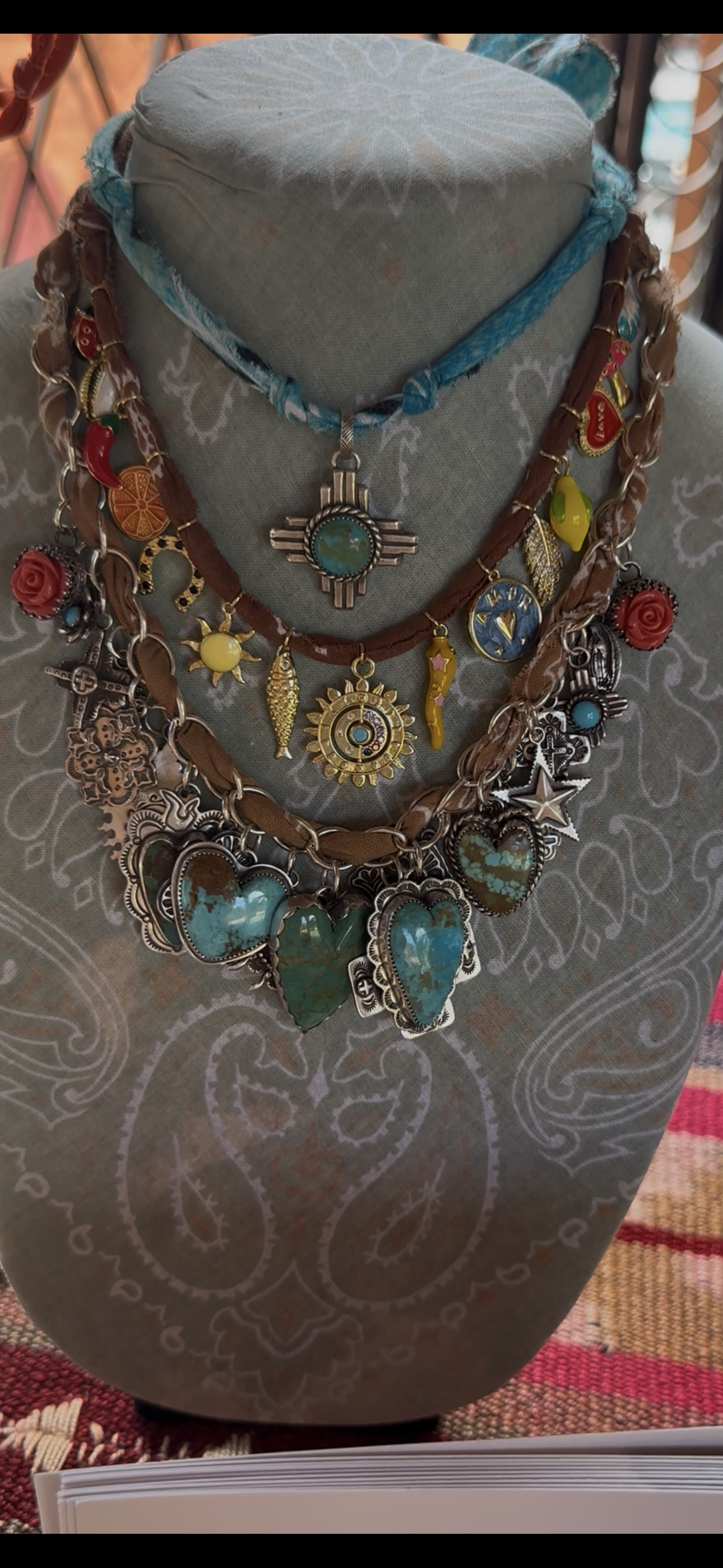 Turquoise 21 charm necklace
