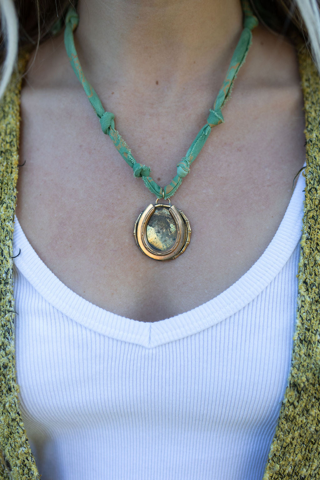 Vintage horseshoe + green