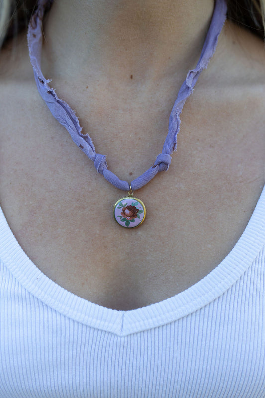 Vintage locket + lavender