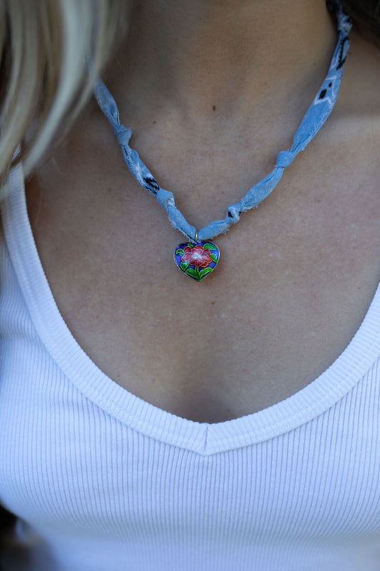 Vintage heart + chambray