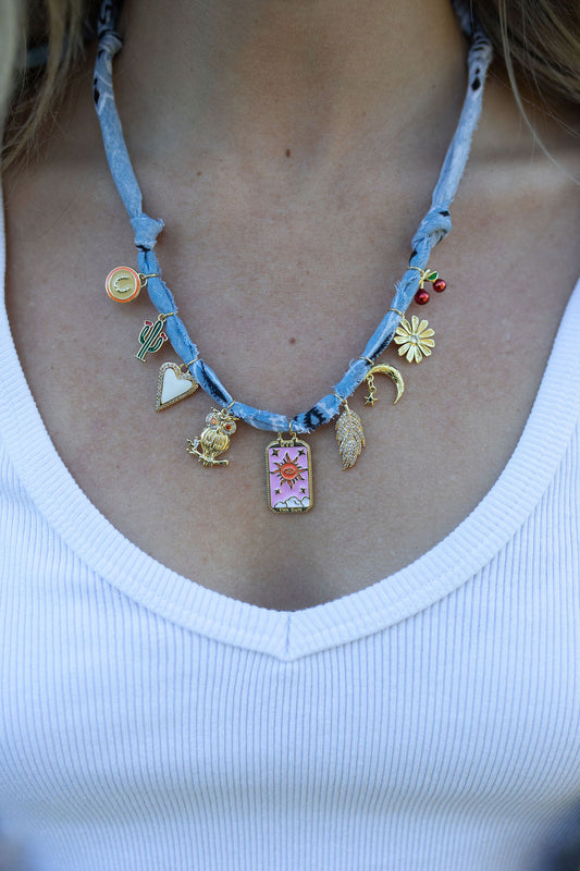 Gold filled sun + chambray