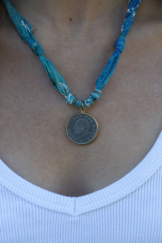 Vintage coin + ombré blue