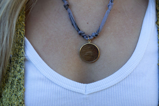 Vintage coin + charcoal