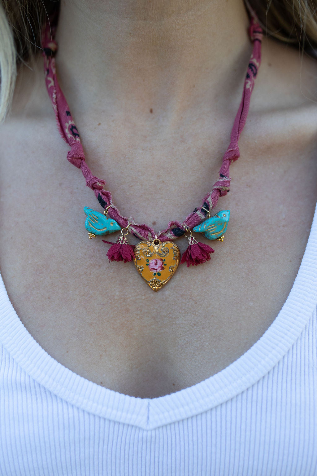 Vintage heart + faded berry