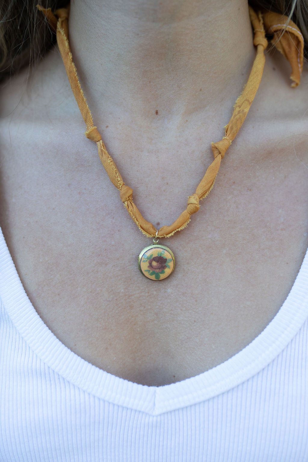 Vintage rose locket + yellow 30% off at check out