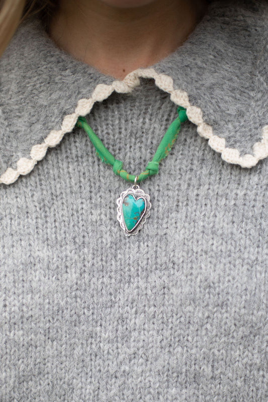 Turquoise heart + green 30% off at check out