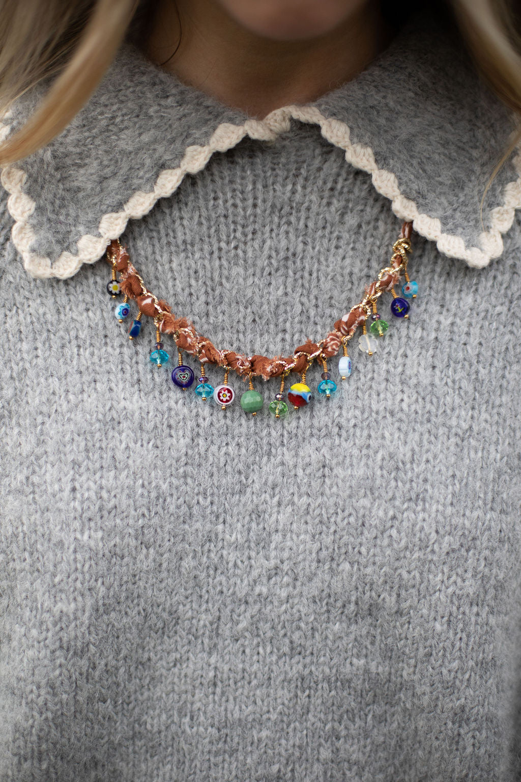 Woven European chain from Italy + brown 30% off at check out