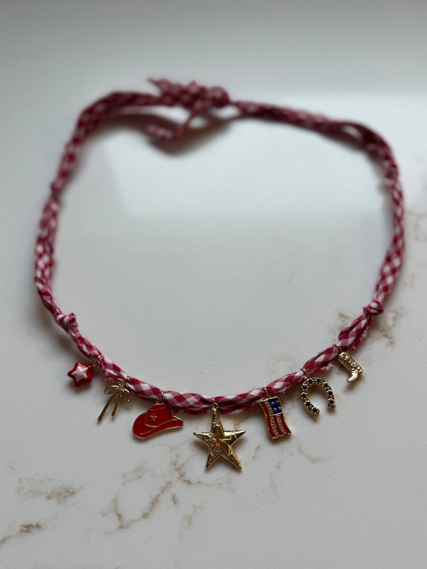 Patriotic Star + red gingham