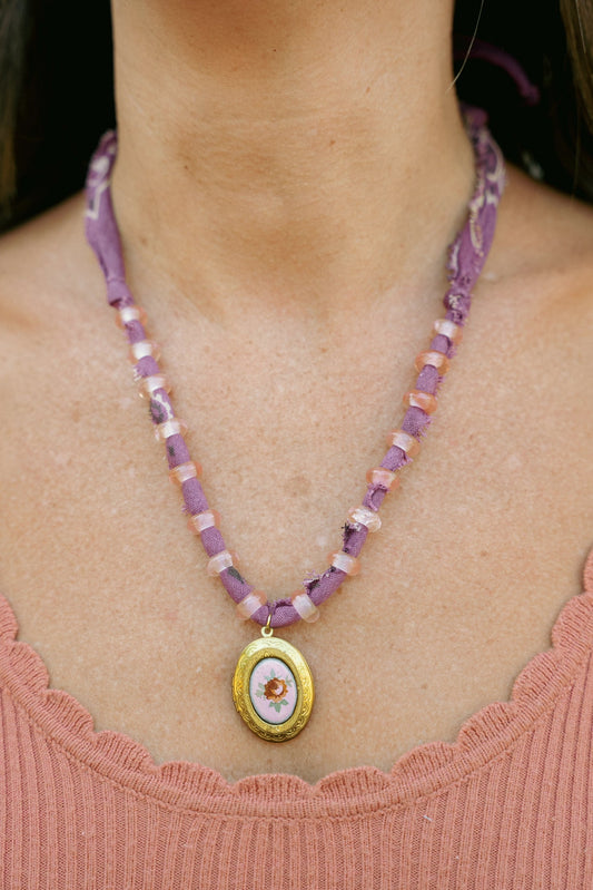 Beaded vintage locket