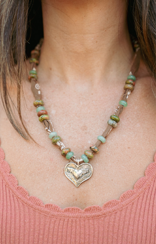Mama’s Heart Sterling pendant + brown