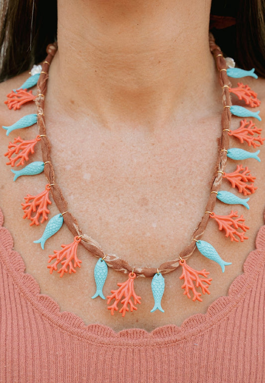 Coral + brown