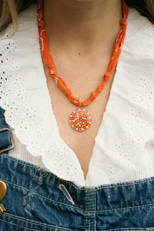Italian glass pendant + orange