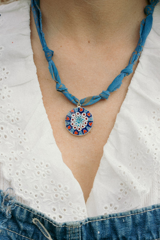 Italian glass pendant + blue