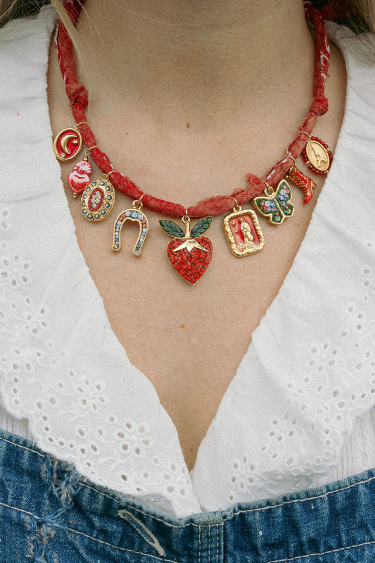 Italian glass strawberry + red