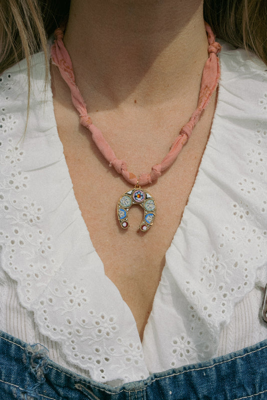 Italian glass horseshoe + rosy nude