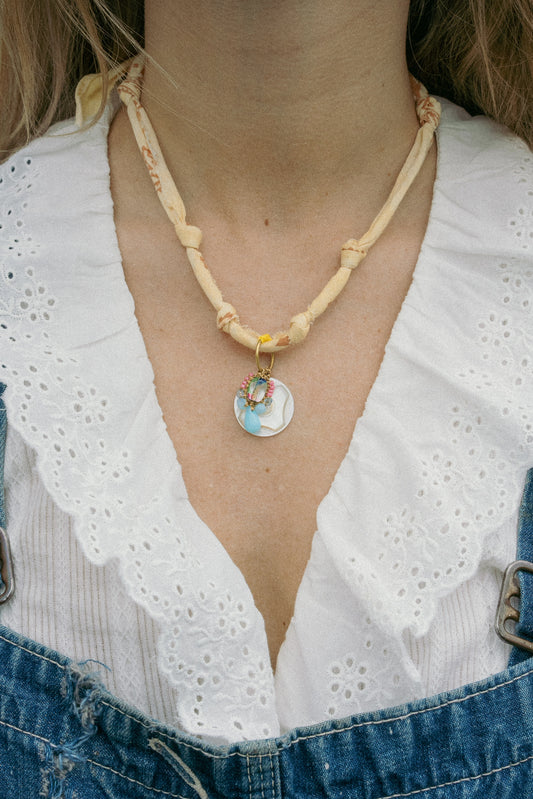 European beaded + butter yellow