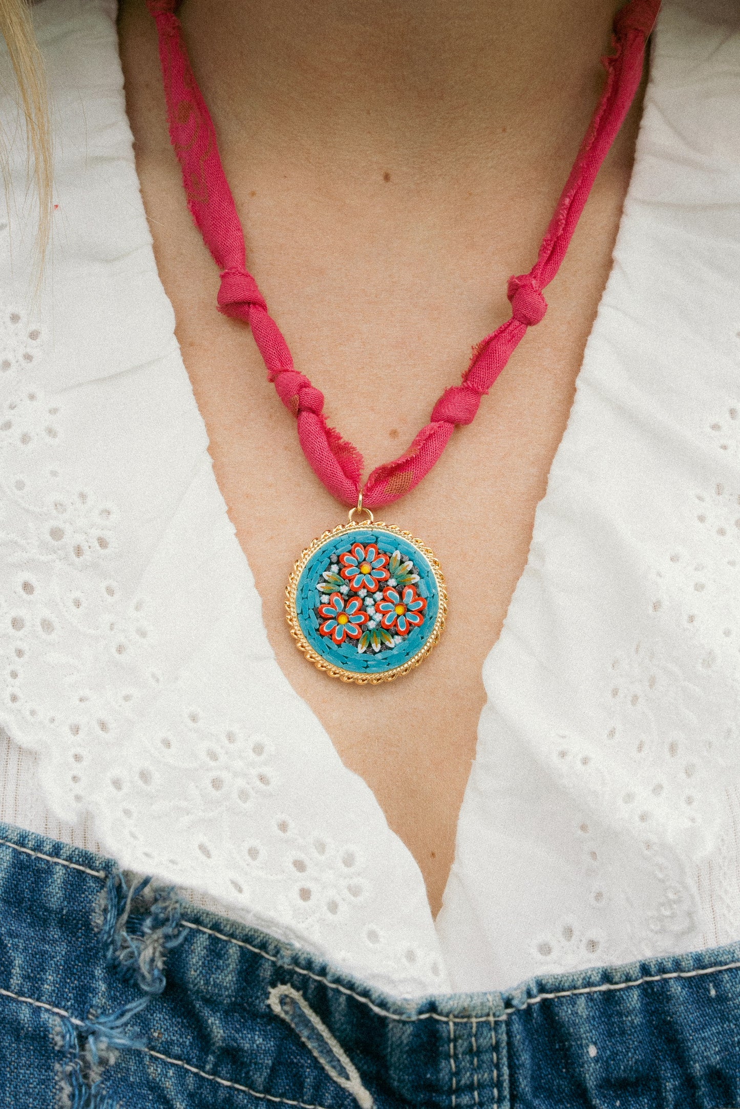 Italian glass pendant + pink