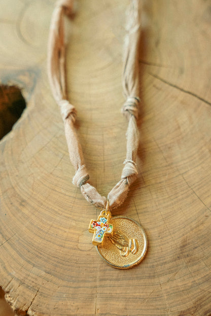 Vintage pendant/italian glass + taupe brown