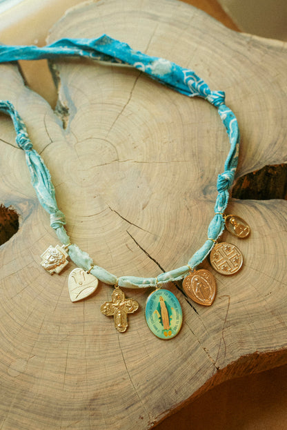 Vintage medals + ombré blue