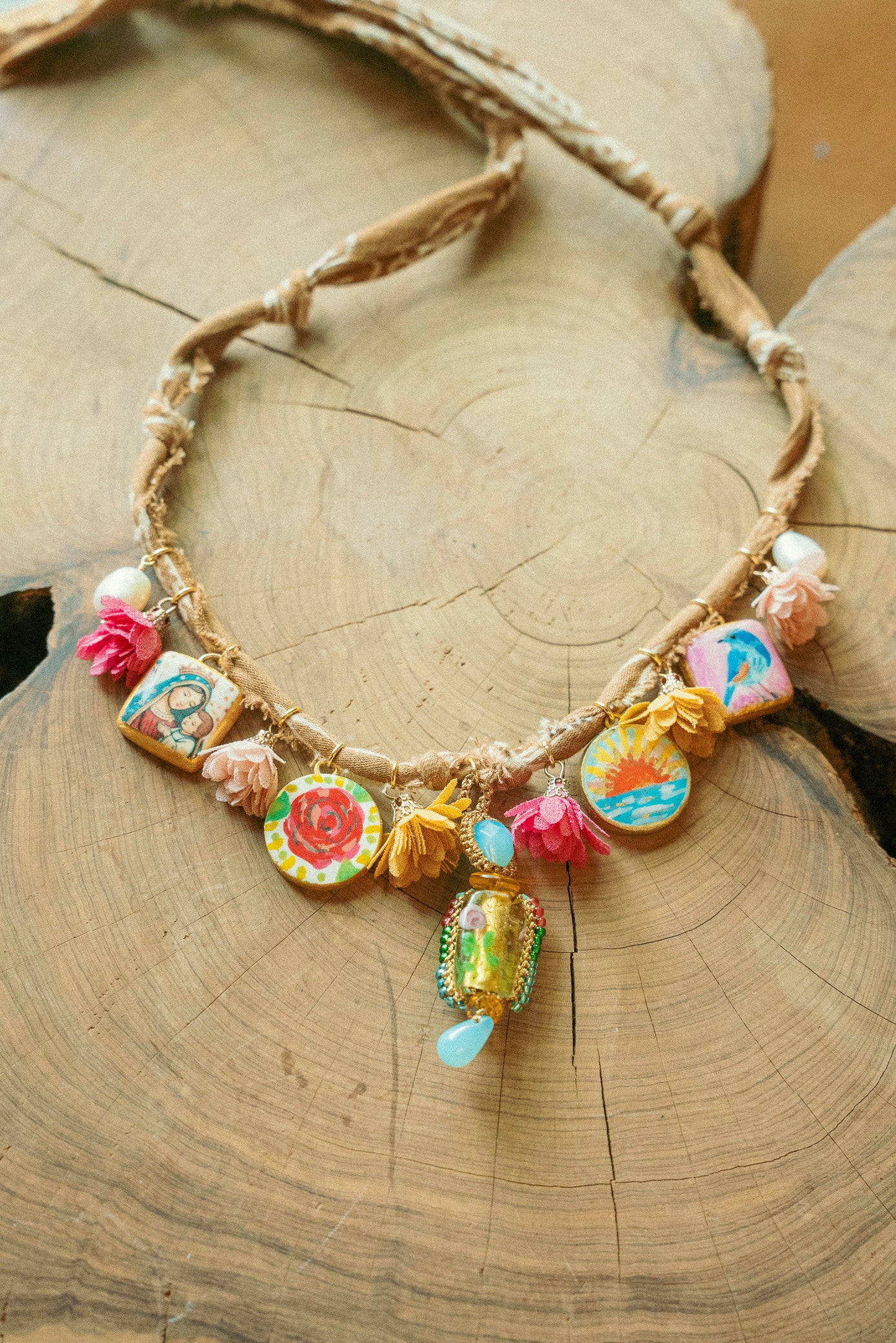 European beaded/hand painted + brown