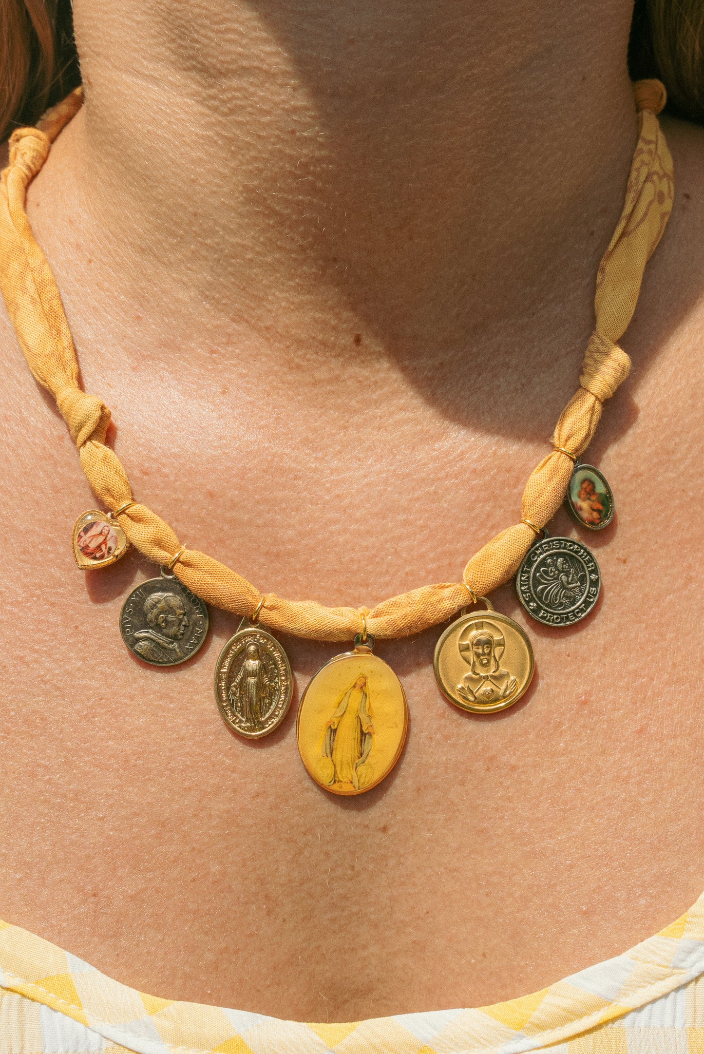 Vintage European religious + golden yellow
