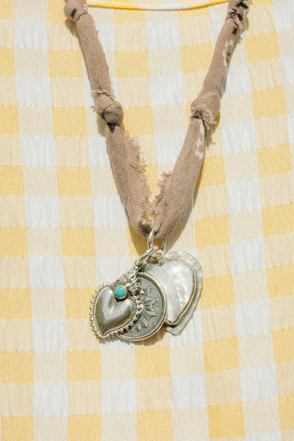 Handmade Sterling Silver + extra long neutral bandana