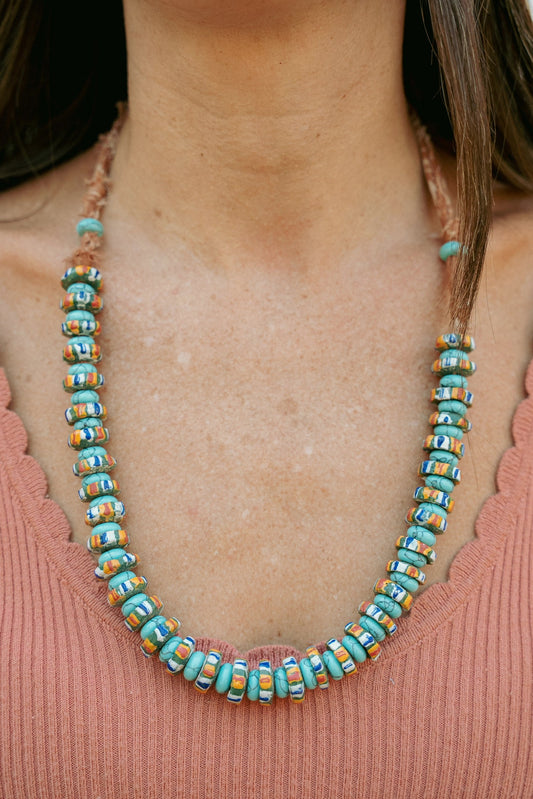 Chunky beaded + brown