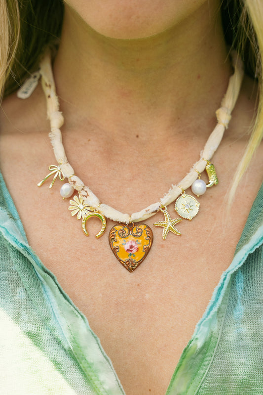 Painted heart + butter yellow