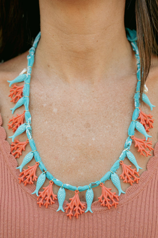 Coral + turquoise